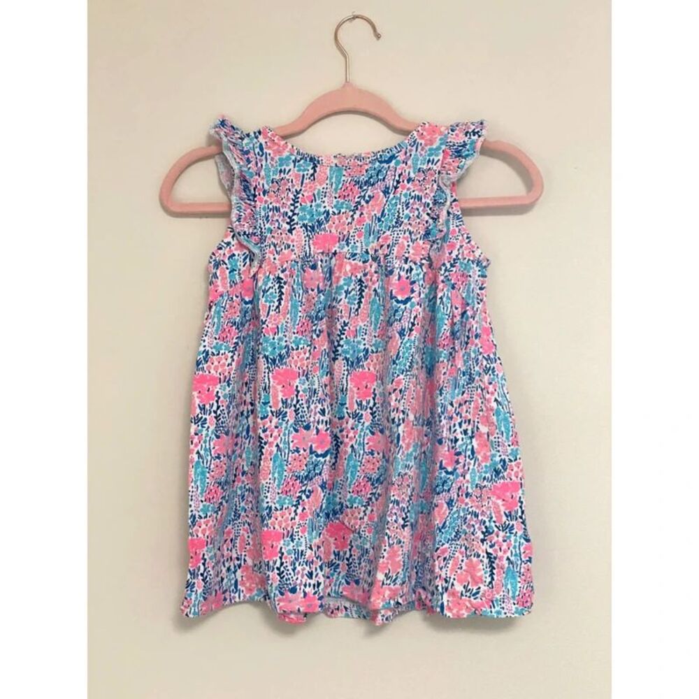 Baby OshKosh B’Gosh Tunic Dress 12 Mo Floral Ruffles 100% Cotton Pink-Multi